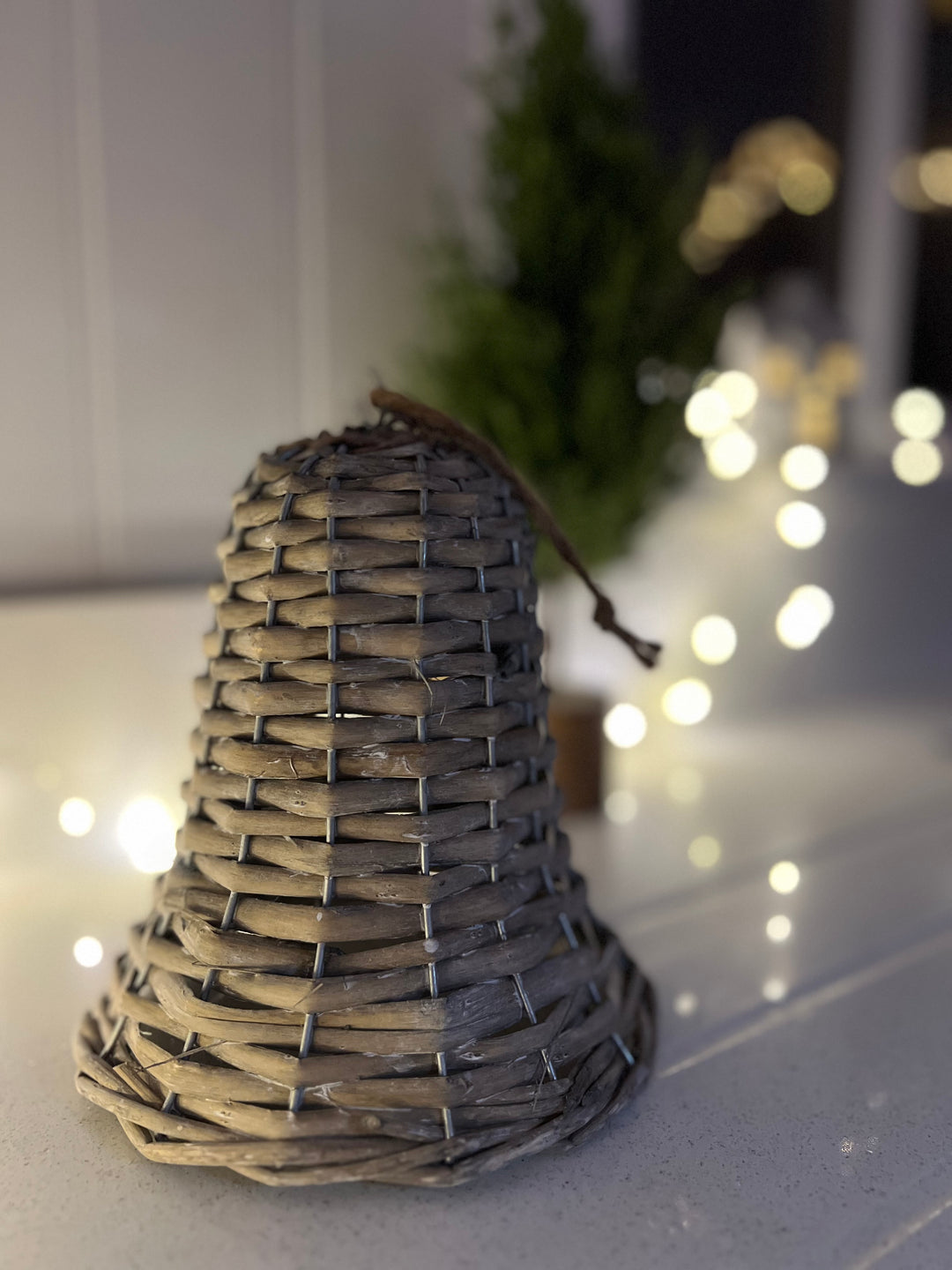 The Noel Collection Large Wicker Bell Decoration 15cm