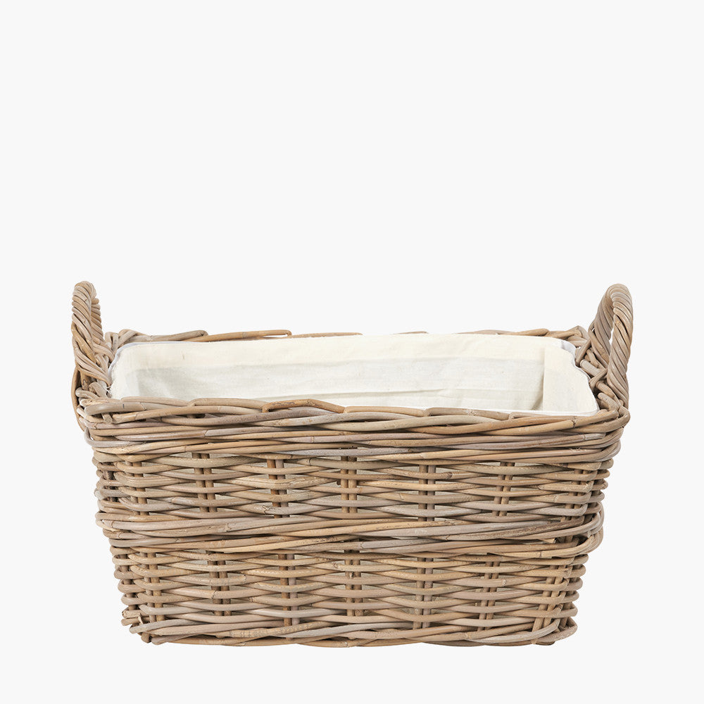 Neutral Kubu Rectangular Handled Laundry Basket