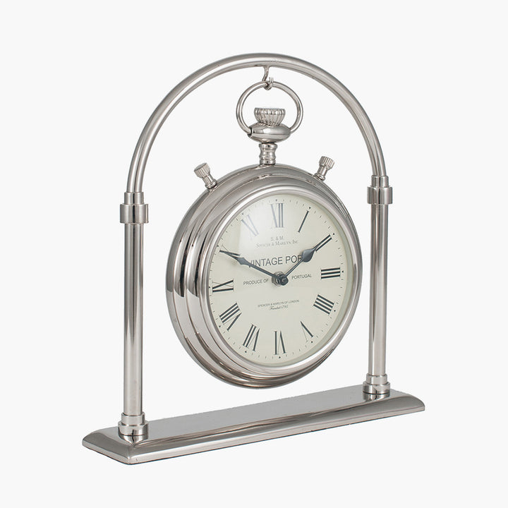 Nickel and Glass Carriage Clock