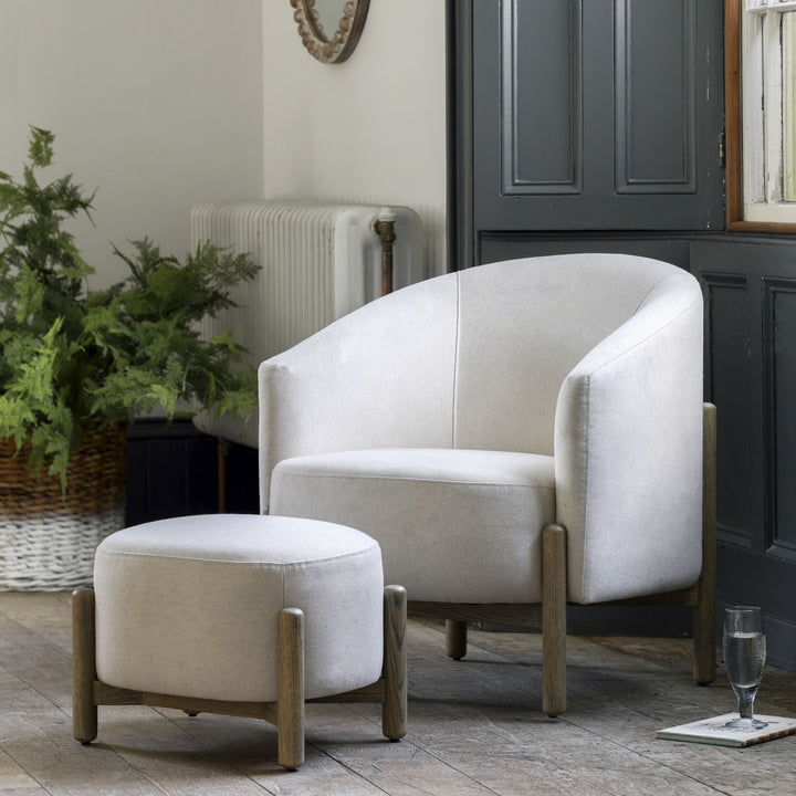 Stevie Curved Natural Armchair