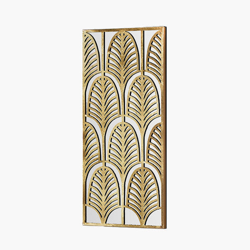 Gold Metal Rectangular Mirrored Wall Art