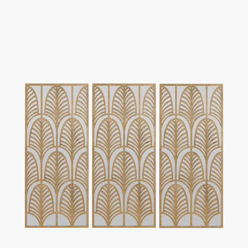 Gold Metal Rectangular Mirrored Wall Art