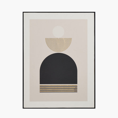 Art Deco Print with Gold Detail and Black Frame