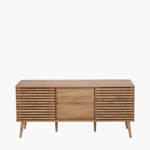 Larvik Natural Eucalyptus Wood 2 Door 2 Drawer Sideboard