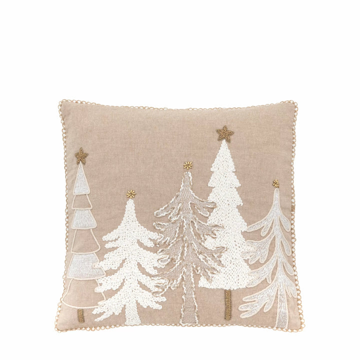 Pearly White Tree Scene Cushion