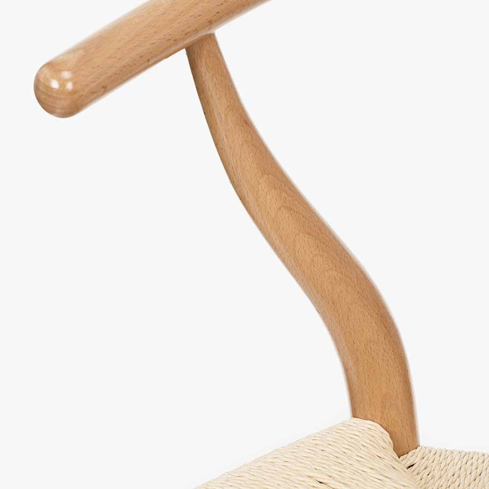 Quinn Natural Beech Wood and Natural Paper Rope Dining Chair