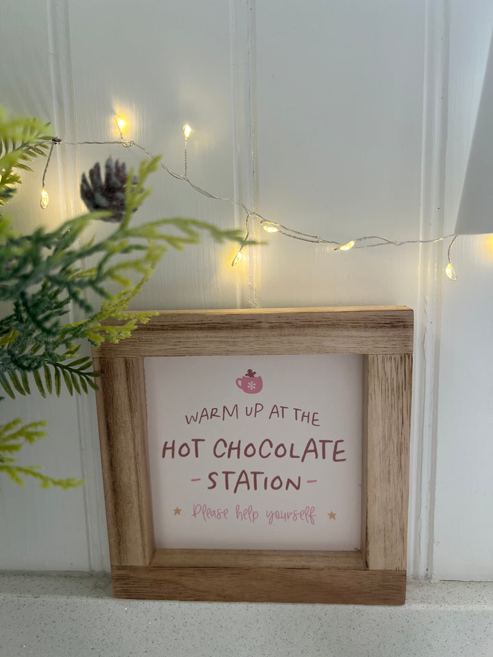 Hot Chocolate Station Wooden Frame Sign