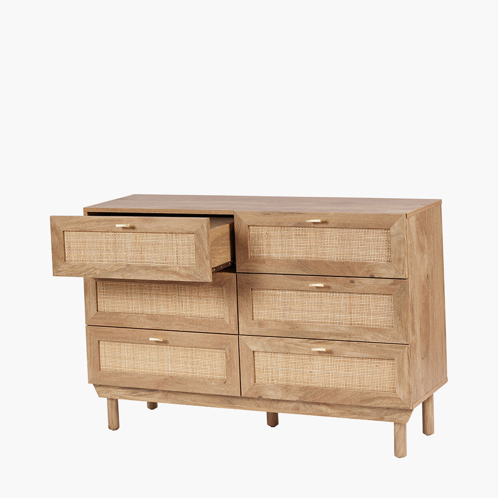 Henrik Natural Rattan 6 Drawer Unit