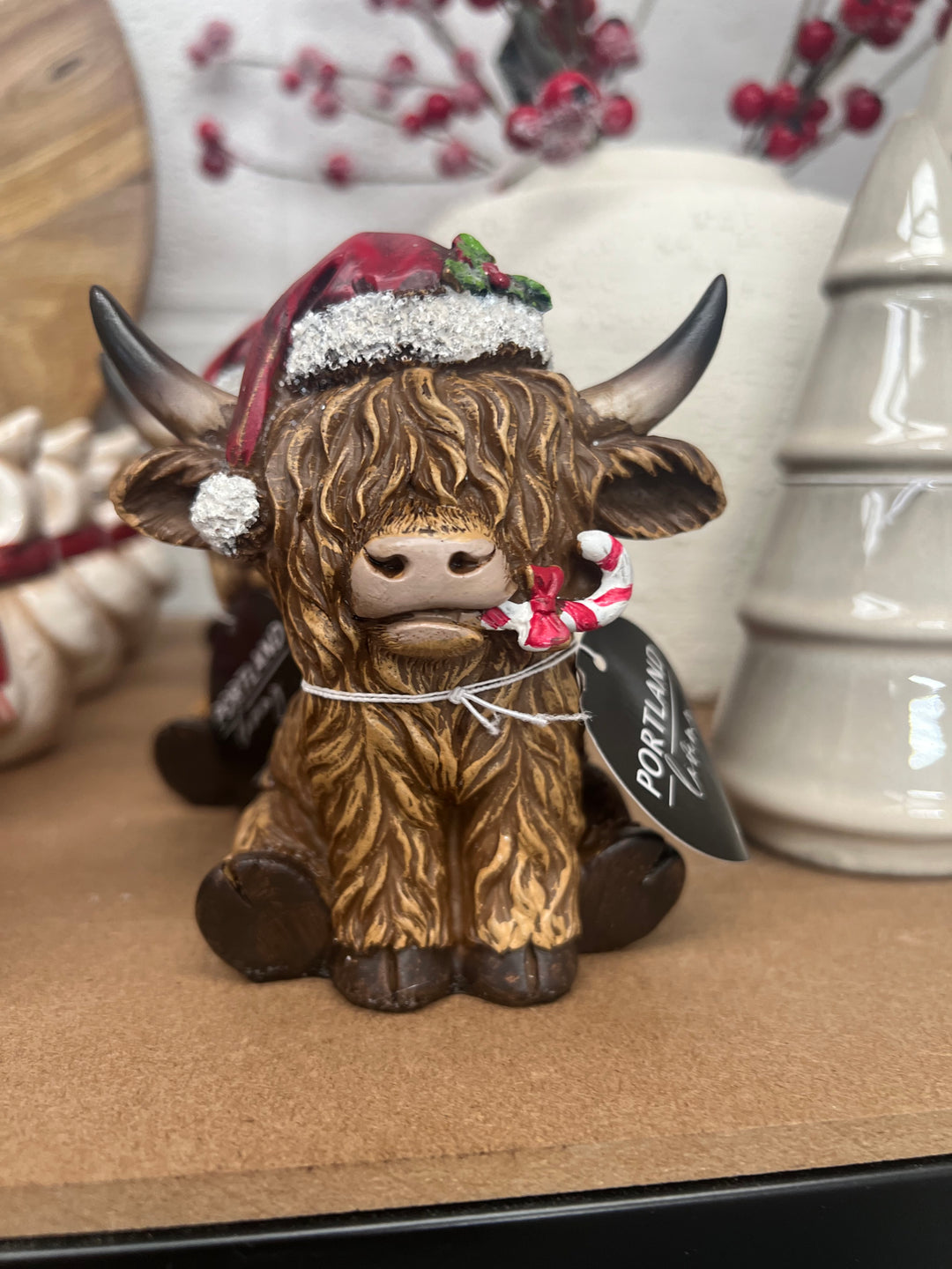 Christmas Highland Cow, 11cm