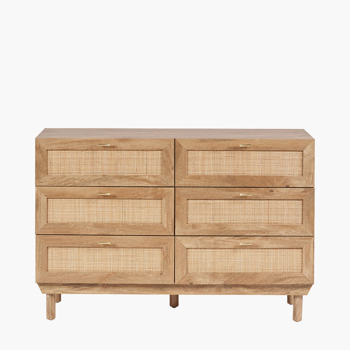 Henrik Natural Rattan 6 Drawer Unit