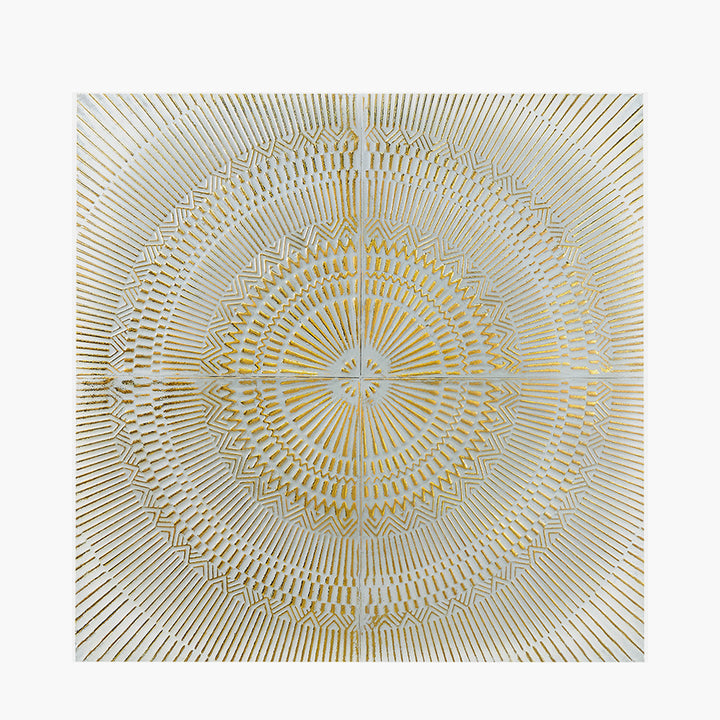 Contemporary White and Gold Wall Art