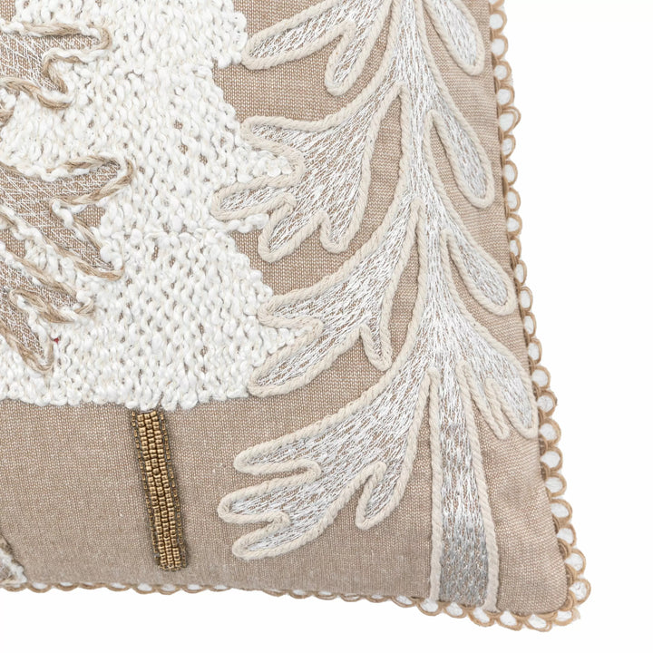 Pearly White Tree Scene Cushion