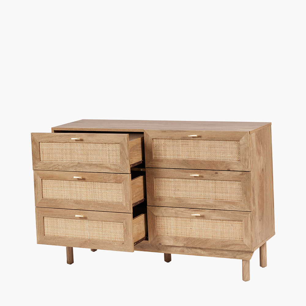 Henrik Natural Rattan 6 Drawer Unit