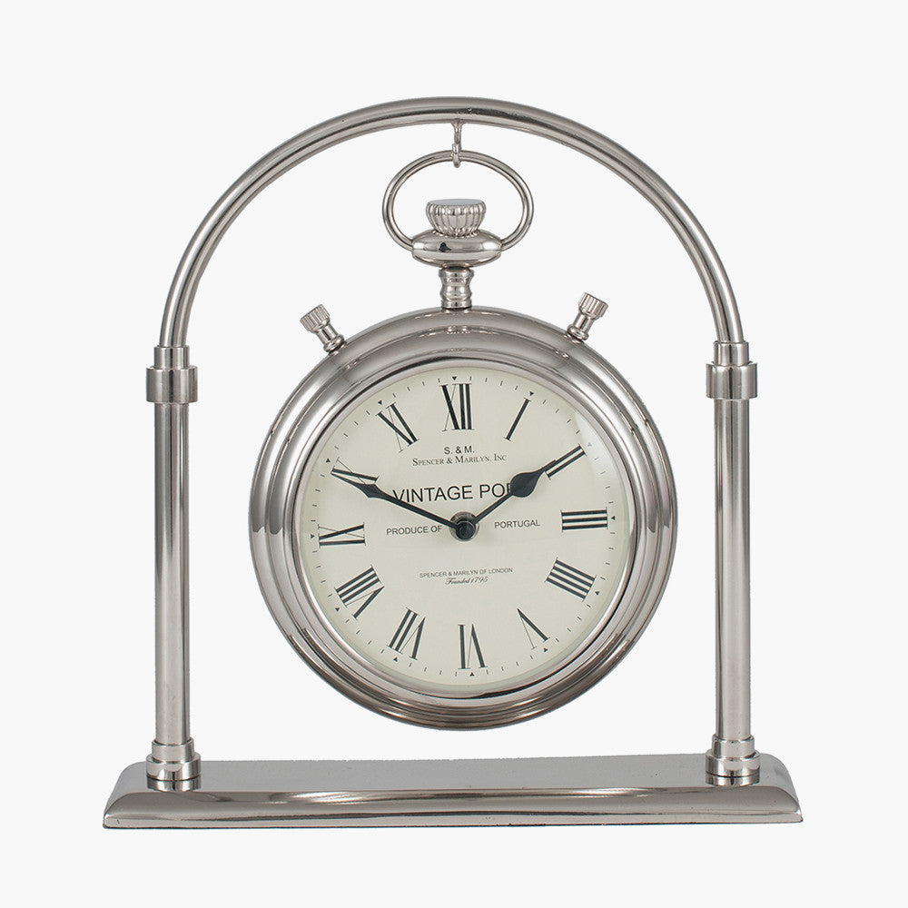 Nickel and Glass Carriage Clock