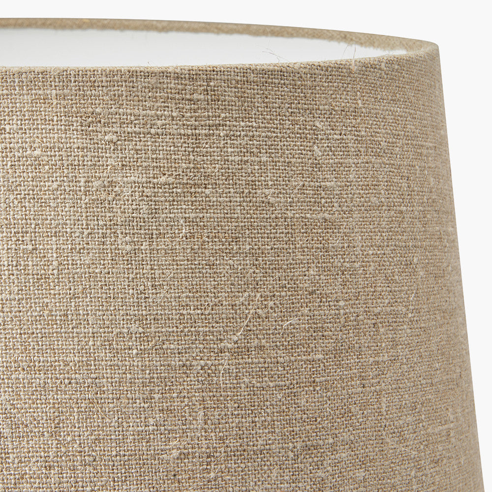 Safari Medium Glass Table Lamp Base with Milos 35cm Natural Linen Tapered Lampshade