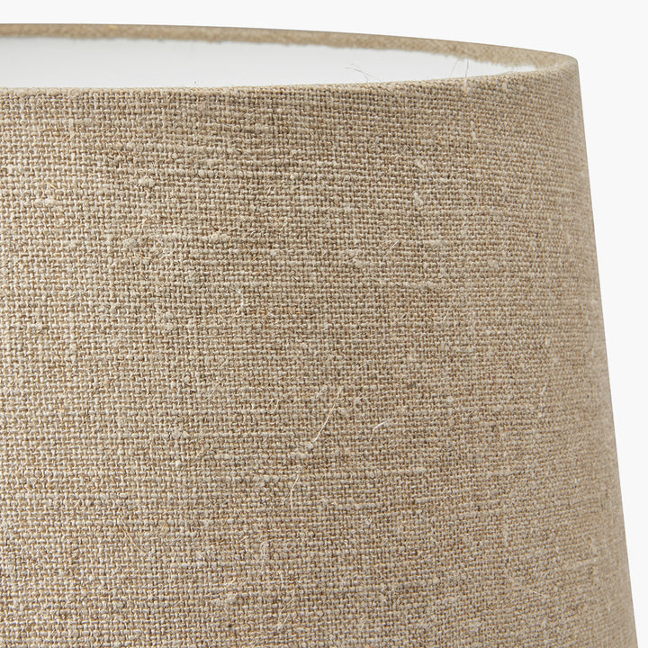 Safari Medium Glass Table Lamp Base with Milos 35cm Natural Linen Tapered Lampshade