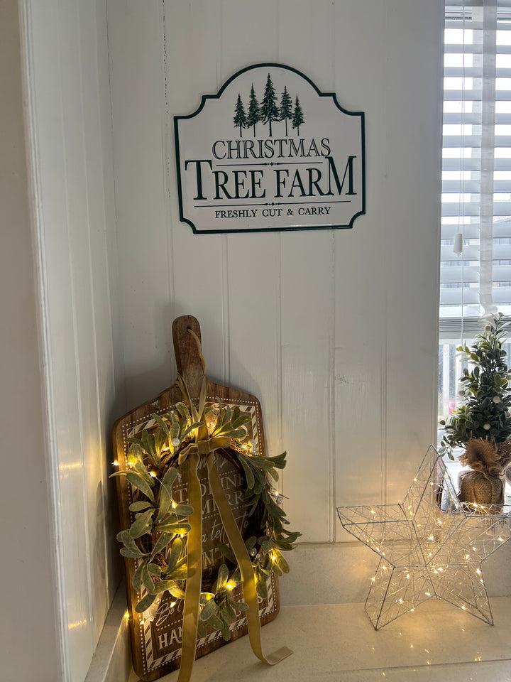 Metal Christmas Tree Farm Sign, 30cm