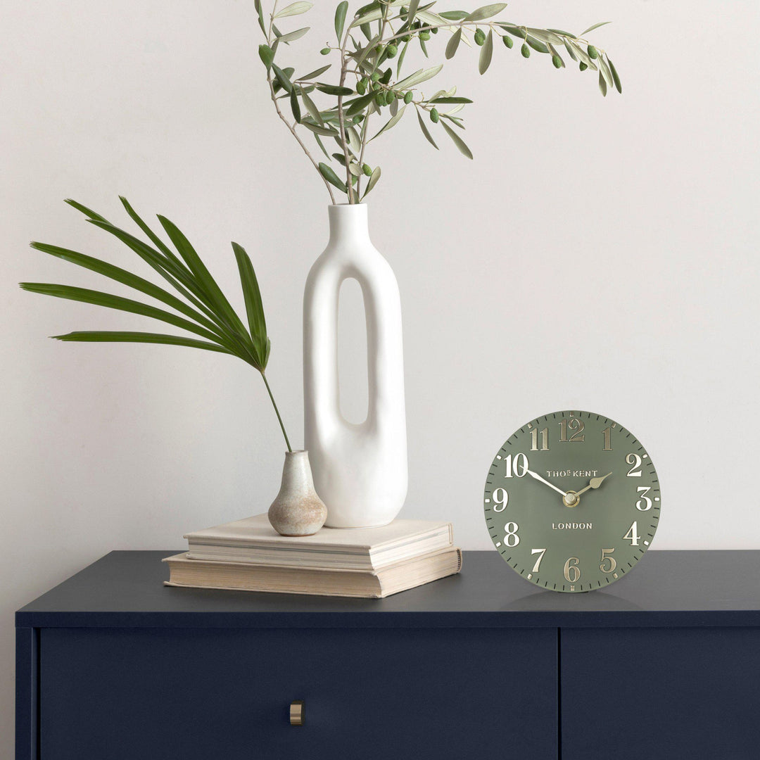 Arabic Mantel Clock Lichen Green
