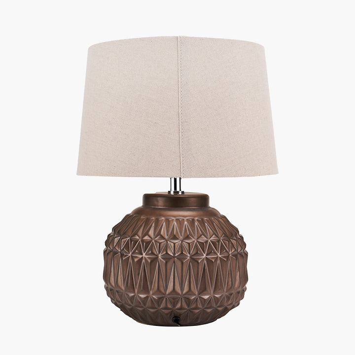 Anneli Bronze Aztec Texture Ceramic Table Lamp