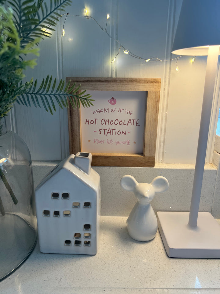 Hot Chocolate Station Wooden Frame Sign