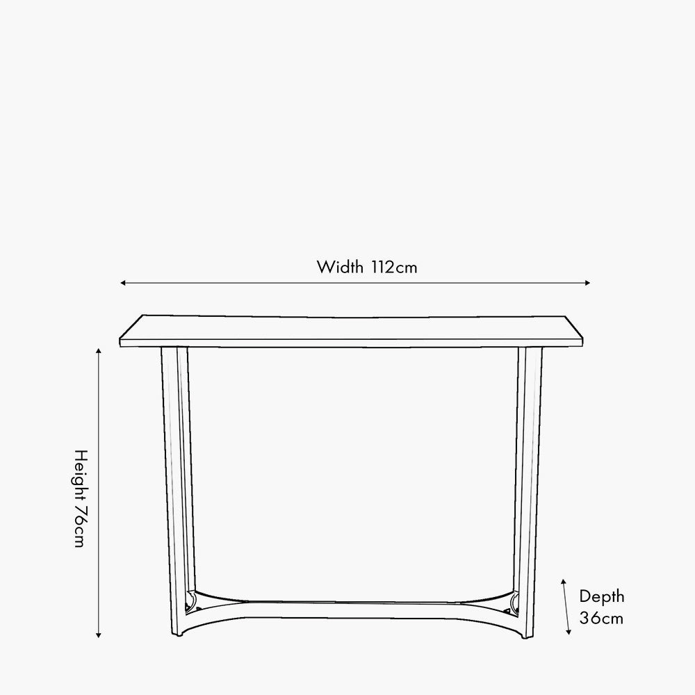 Hendrick White Marble and Black Metal Console Table