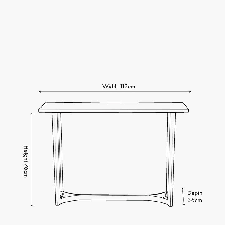 Hendrick White Marble and Black Metal Console Table