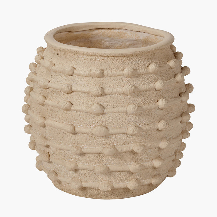 Cream Bobble Fibrestone Decorative Planter Large 39cm