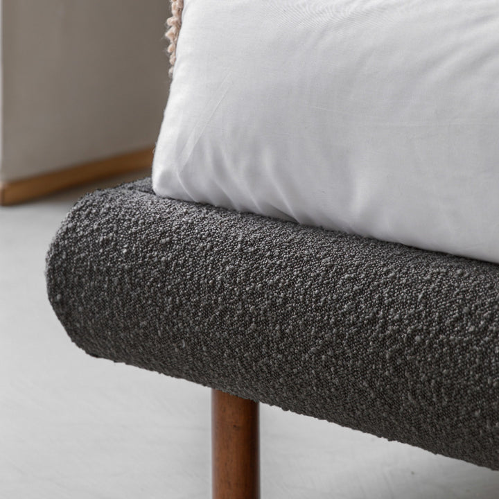 Rabley Grey Boucle Bedstead | King Size