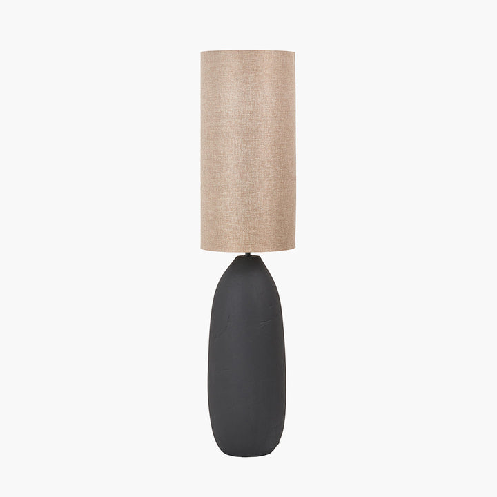 Erika Black Vintage Textured Ceramic Floor Lamp