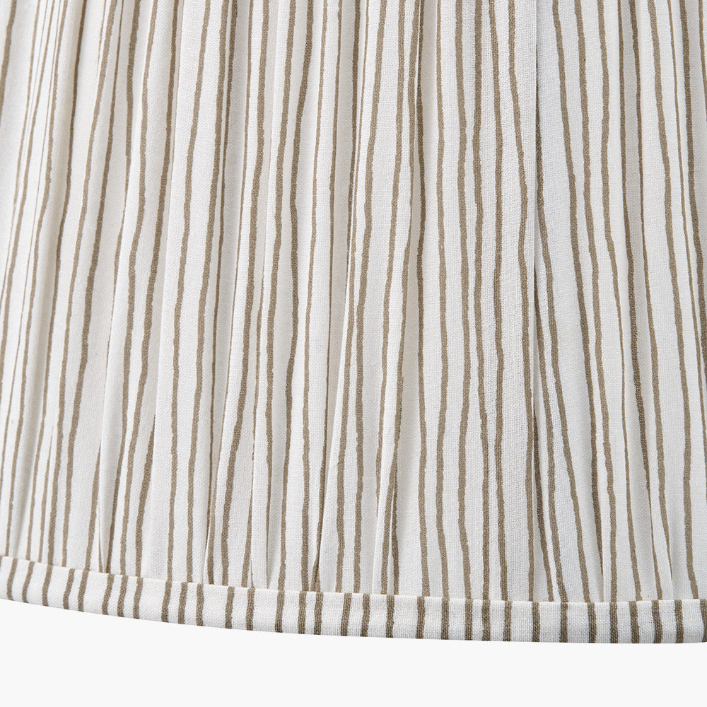 Thiago 30cm Natural Stripe Mushroom Pleat Tapered Lampshade
