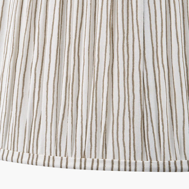 Thiago 30cm Natural Stripe Mushroom Pleat Tapered Lampshade