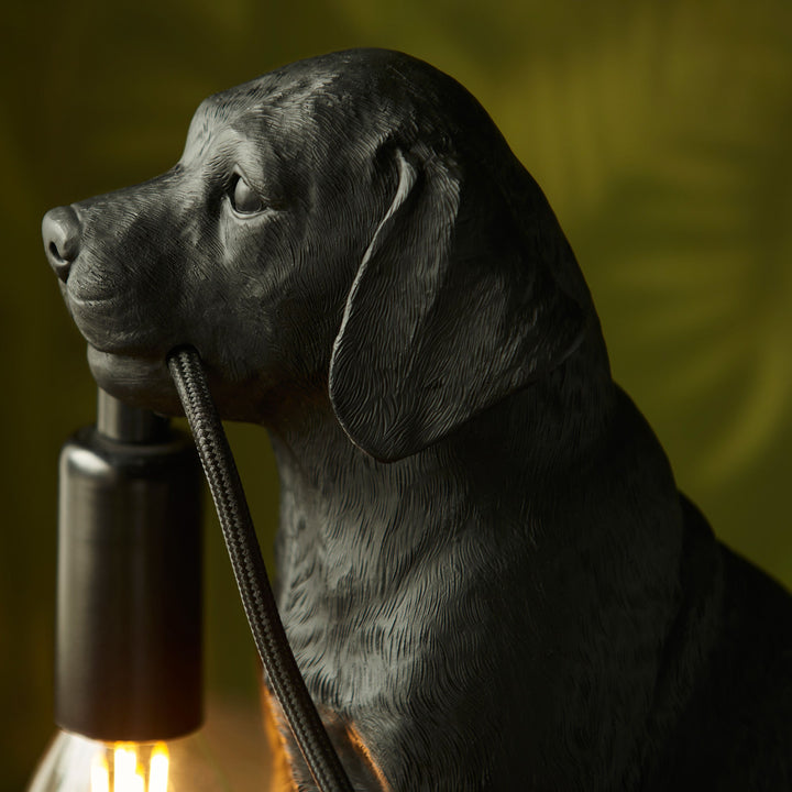 Labrador Puppy Table Lamp | Black