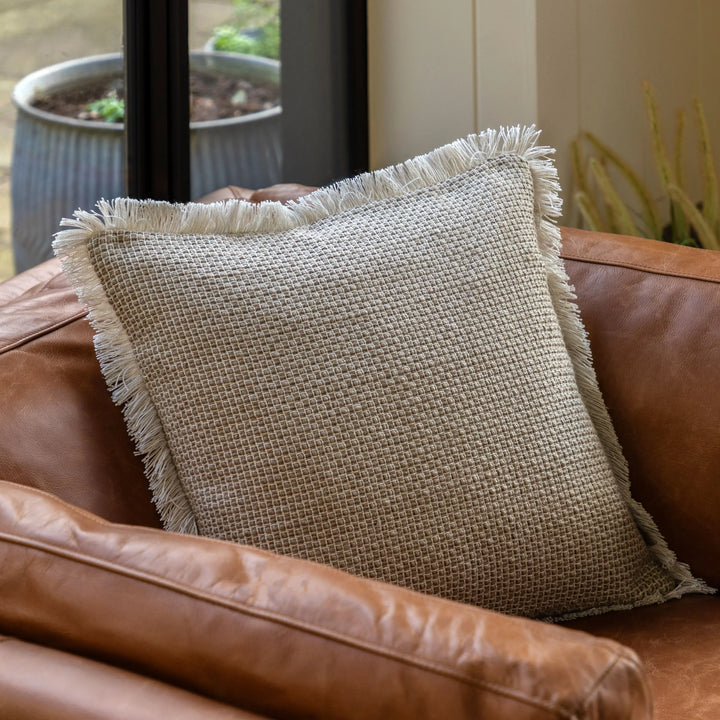 Saffron Neutral Woven Cushion