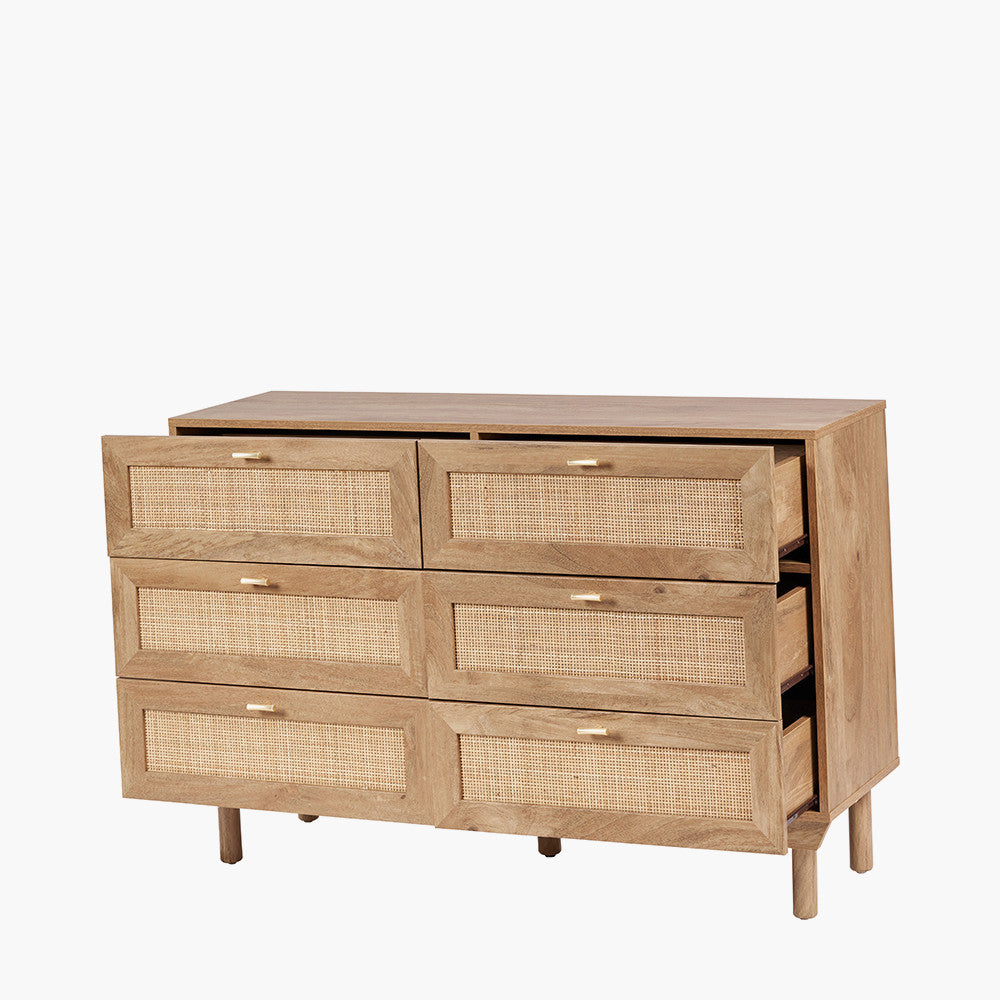 Henrik Natural Rattan 6 Drawer Unit