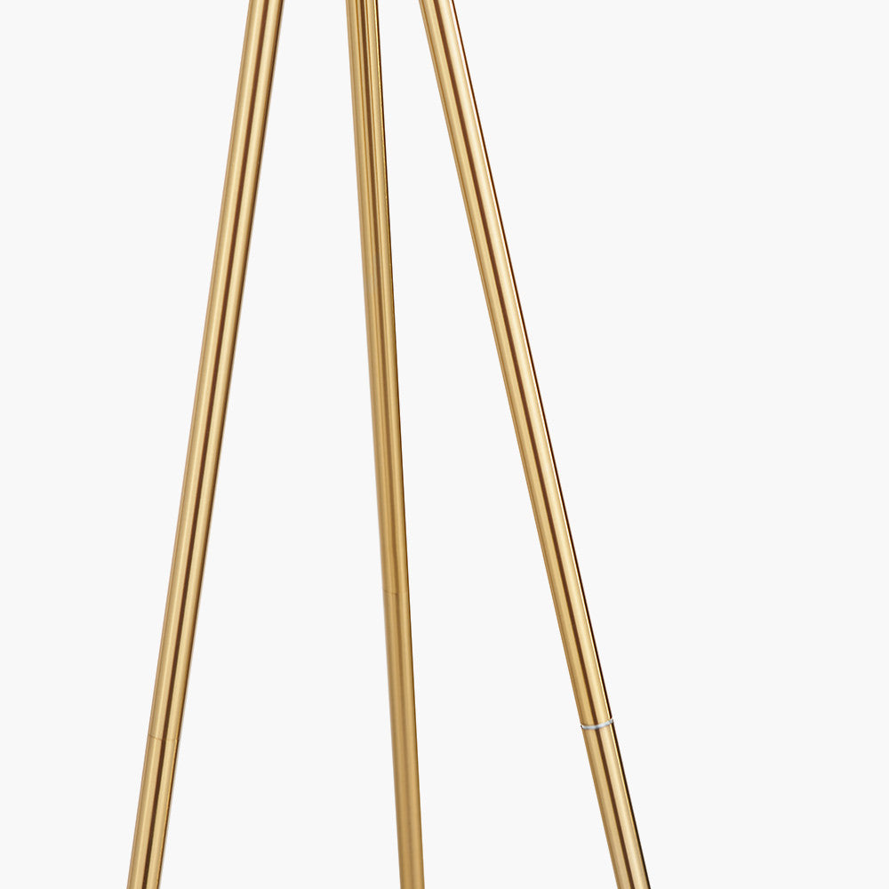 Houston Brushed Brass Metal Tripod Floor Lamp