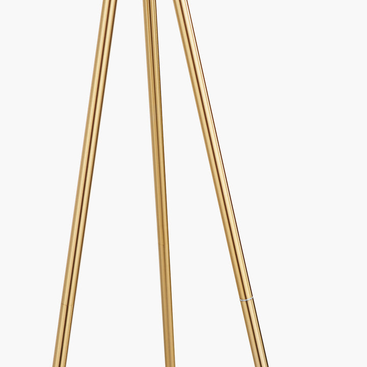 Houston Brushed Brass Metal Tripod Floor Lamp