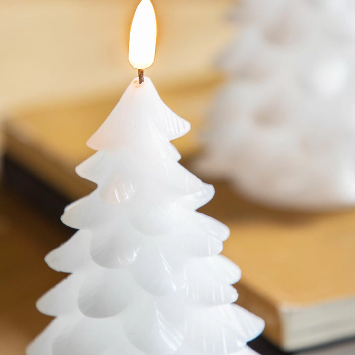 LED Xmas Tree Candle 2 pack White