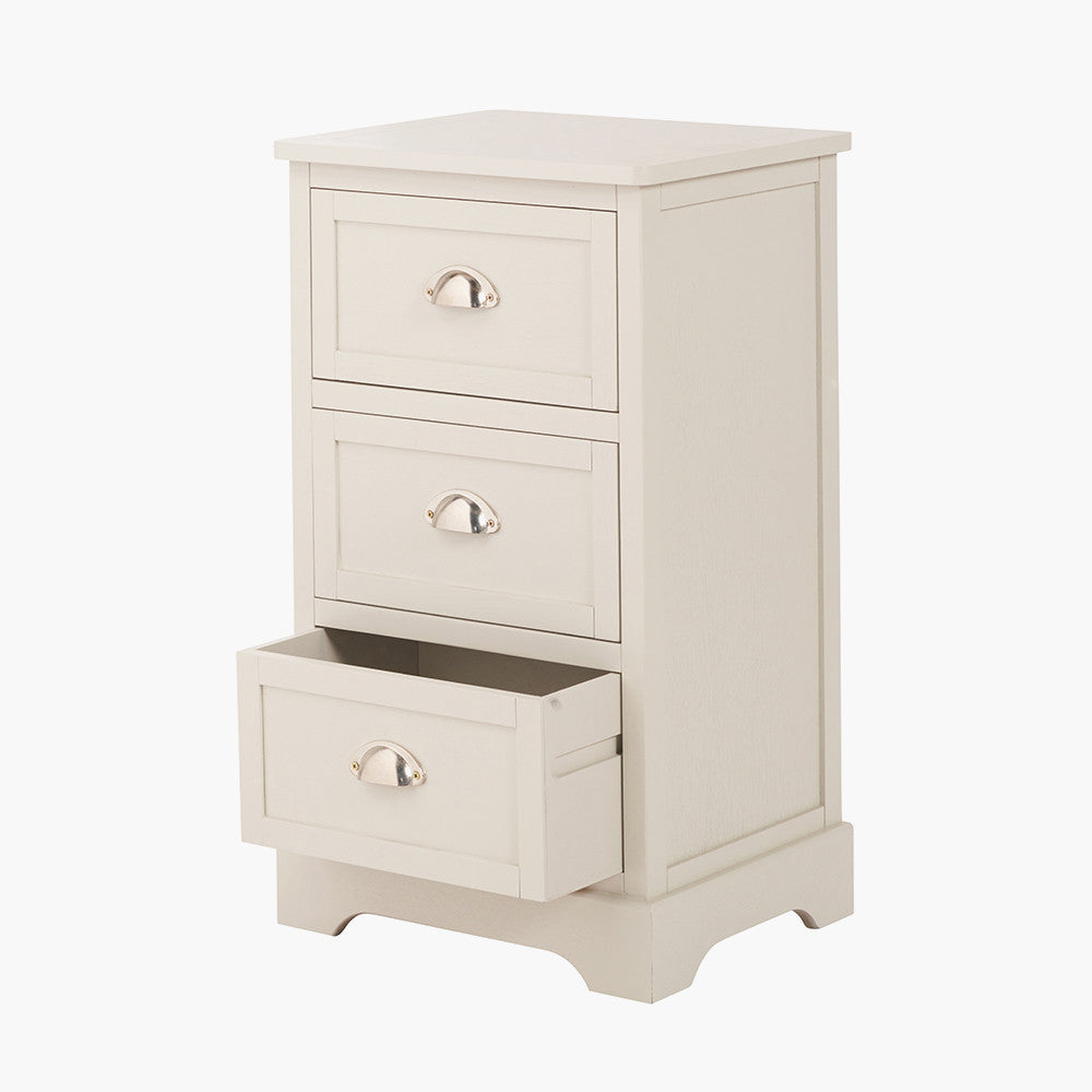 Croft Linen Pine Wood 3 Drawer Tall Unit