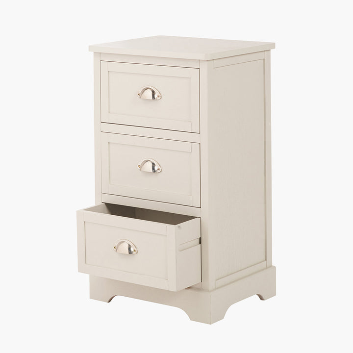 Croft Linen Pine Wood 3 Drawer Tall Unit