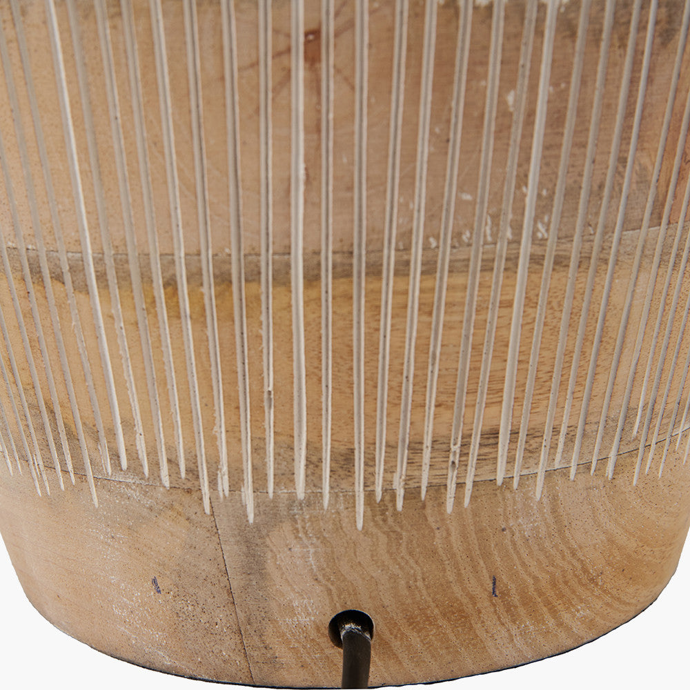 Taika White Wash Textured Wood Table Lamp Base