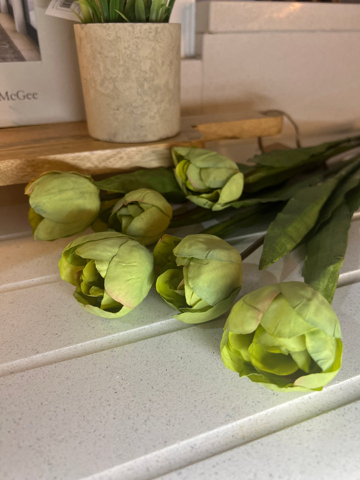 Green Tulip Stem x6