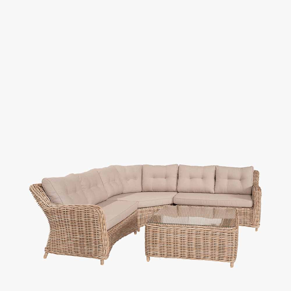 Barakaldo Natural Antique Outdoor Corner Seating Set