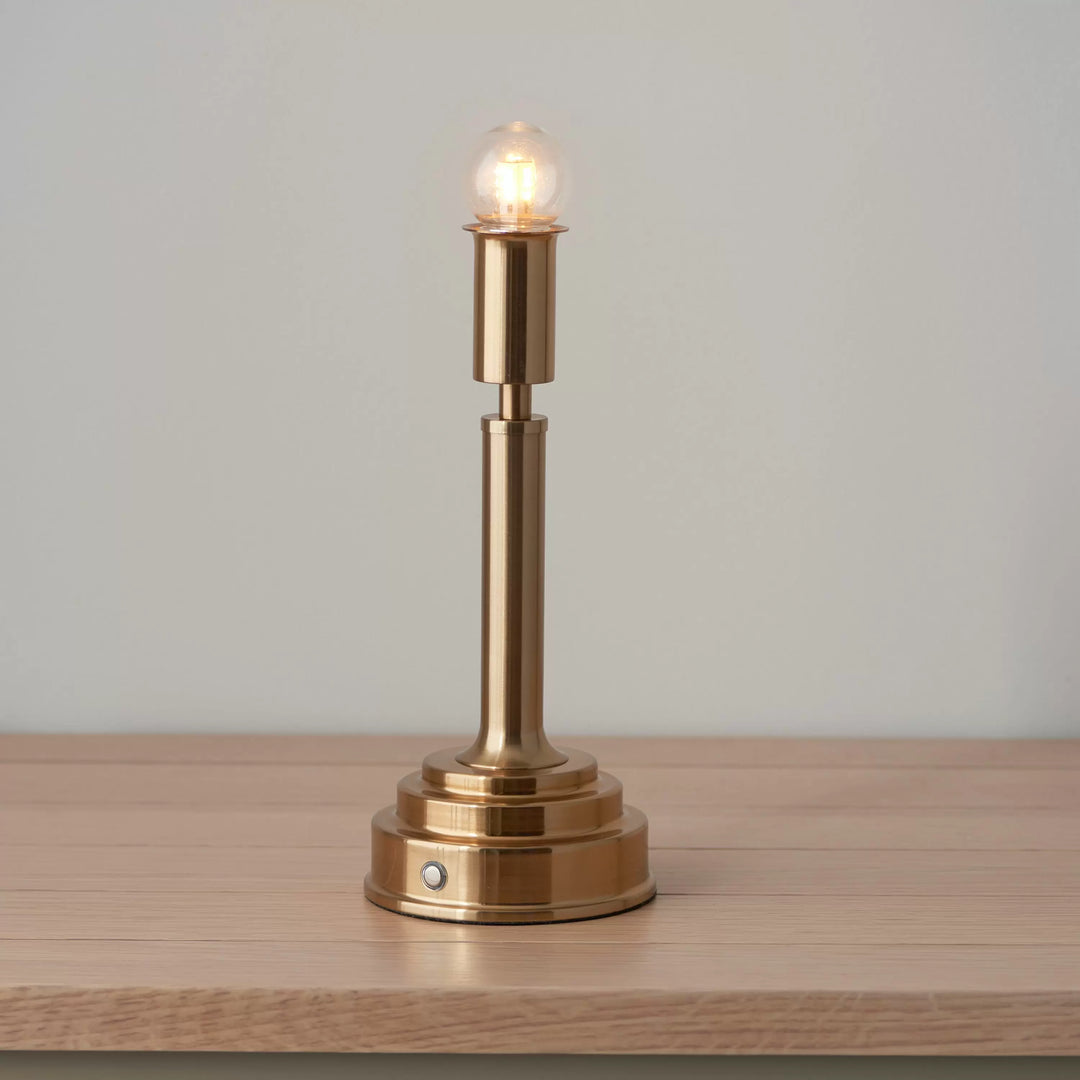 Upton Rechargeable Table Lamp Base Brushed Brass