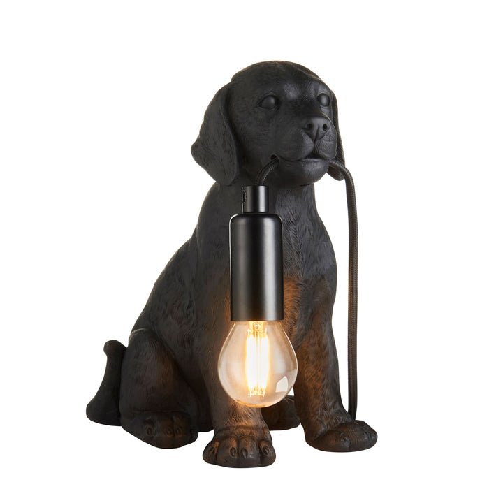 Labrador Puppy Table Lamp | Black