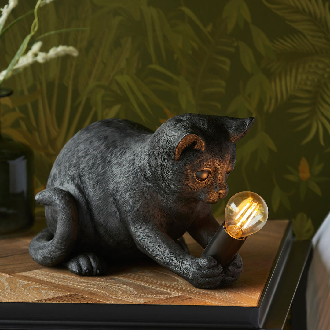 Kitten Table Lamp | Black