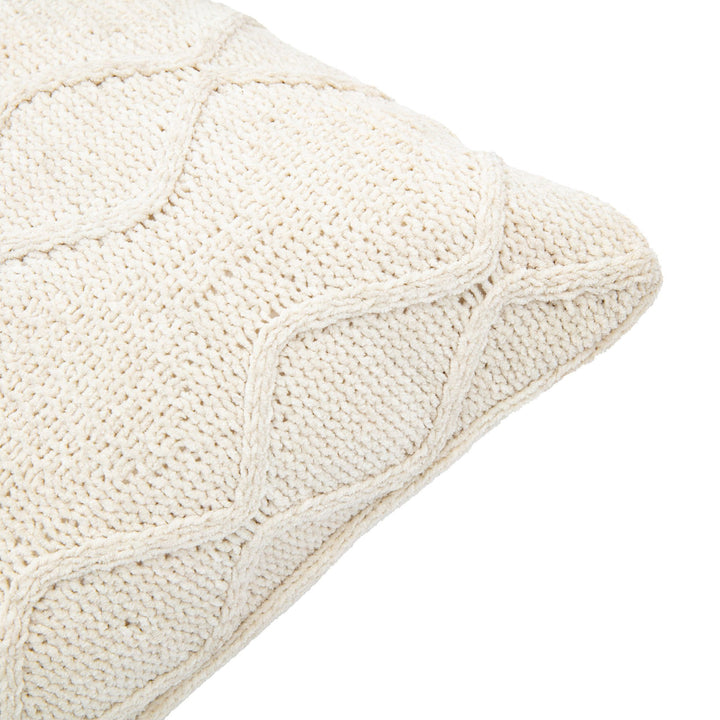 Chenille Chunky Cable Knit Cushion | Cream