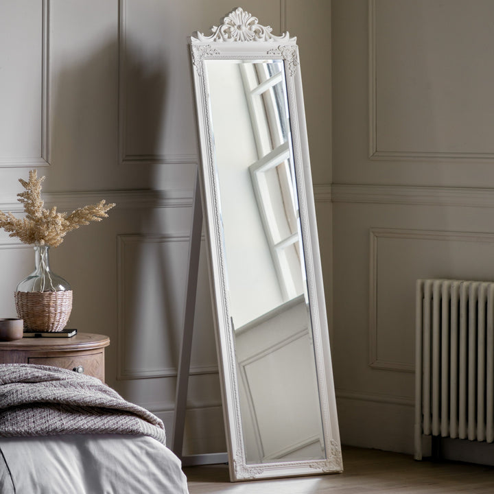 Lambeth White Wood Cheval Mirror