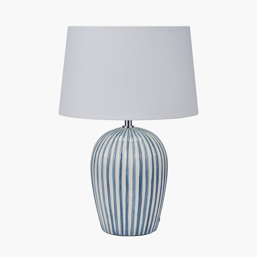 Cannes Blue and White Stripe Ceramic Table Lamp