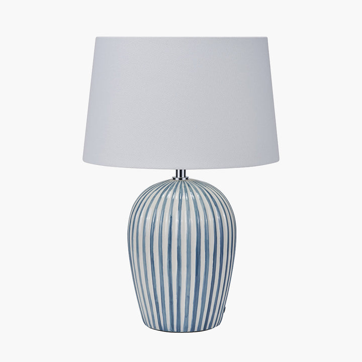 Cannes Blue and White Stripe Ceramic Table Lamp