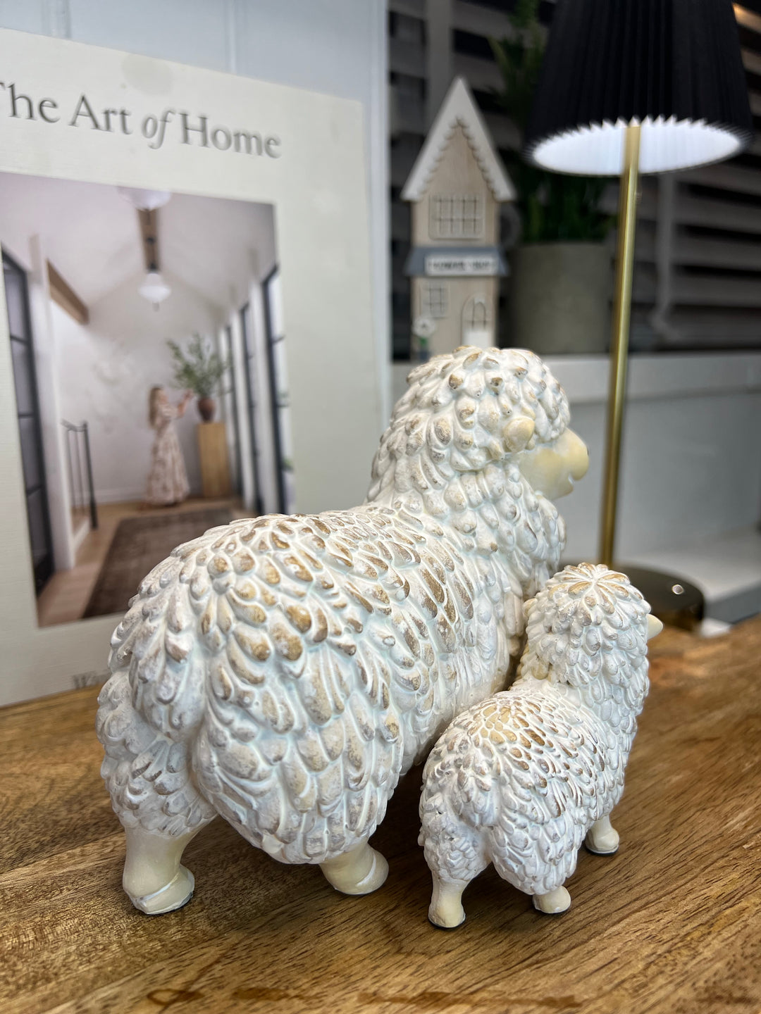 Bella the White Shaggy Sheep & Her Lamb Ornament